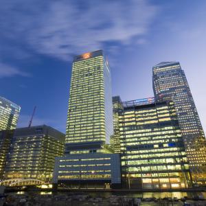 Banking, financial sector buildings, Canary Wharf, London