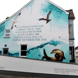 Earth Hour mural in Cardigan, Wales