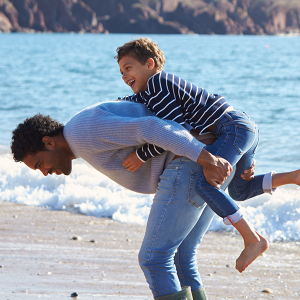 Father and Son at Beach