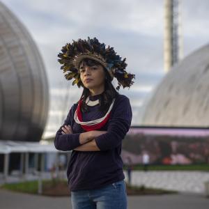 Indigenous activist Txai Suruí, from Brazil, at COP26 in Glasgow 2021.