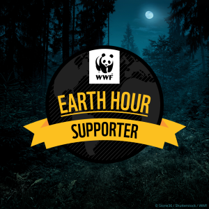Picture of a moonlit forest with WWF logo and text 'Earth Hour Supporter'