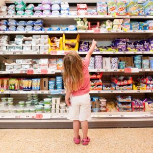 Family supermarket shopping