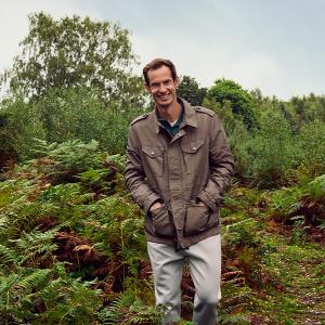 Andy Murray walking through the forest