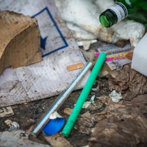 Straws left on the floor