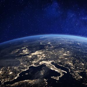 Europe at night viewed from space 