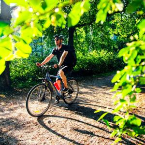 Man on bike in Helsinki