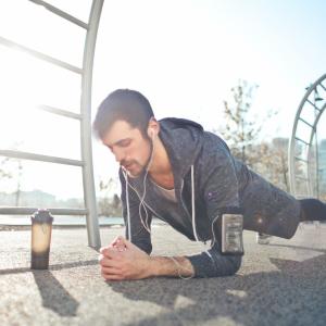 Man exercising outdoors