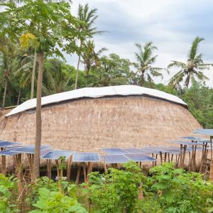 Solar panel farm, Green School, Bali, Indonesia