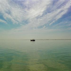Small scale fishing boat at Indus Delta, Sindh, Pakistan